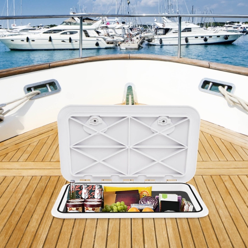 Costway 24" x 14" Boat Hatch Marine Deck Access Hatch with 180° Lid Hinge & Non-Slip Surface