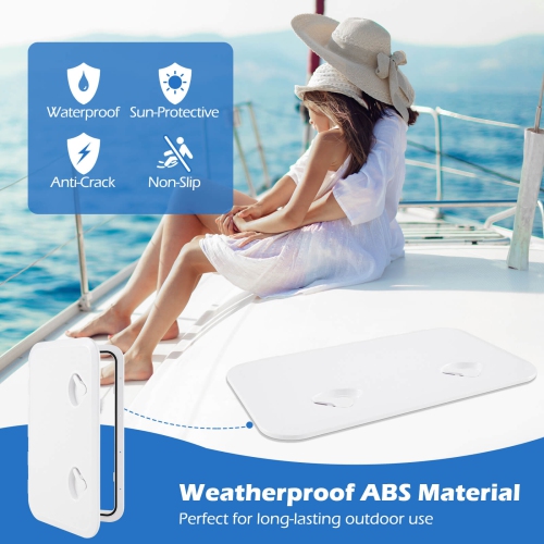 Costway 24" x 14" Boat Hatch Marine Deck Access Hatch with 180° Lid Hinge & Non-Slip Surface
