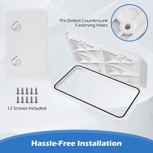 Costway 24" x 14" Boat Hatch Marine Deck Access Hatch with 180° Lid Hinge & Non-Slip Surface