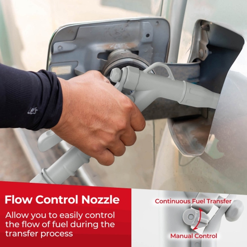 Costway Fuel Transfer Pump with Hand Trigger Nozzle for Flow Control & Stop Extra Long Hose