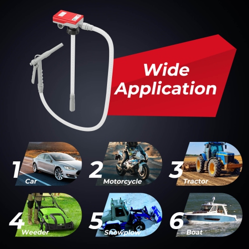 Costway Fuel Transfer Pump with Hand Trigger Nozzle for Flow Control & Stop Extra Long Hose