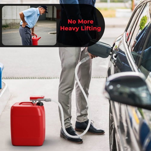 Costway Fuel Transfer Pump with Hand Trigger Nozzle for Flow Control & Stop Extra Long Hose