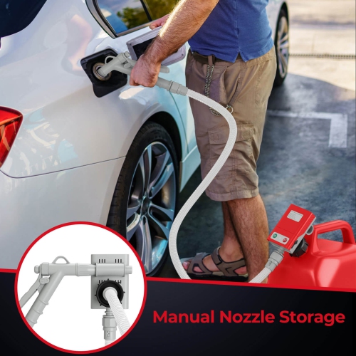Costway Fuel Transfer Pump with Hand Trigger Nozzle for Flow Control & Stop Extra Long Hose