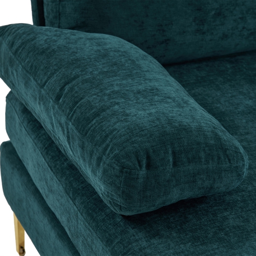 Karl Home 110 in. U-shaped Chenille Sectionals in Teal