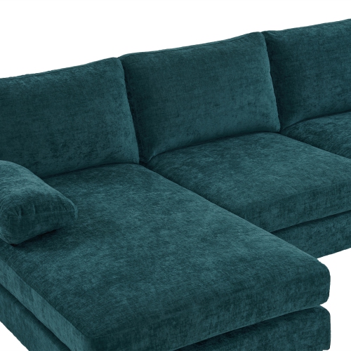 Karl Home 110 in. U-shaped Chenille Sectionals in Teal