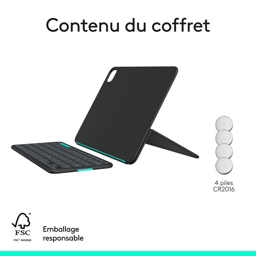 Logitech Flip Folio Keyboard Case for iPad Pro 11" (M4)/Air 11" (M2/M3)/iPad Air (5th Gen) - Graphite