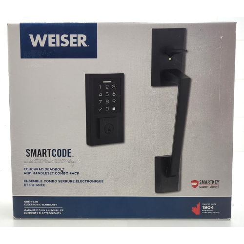 OPEN BOX - Weiser Smartkey Camino Smartcode Touchpad Electronic Deadbolt + Handleset 1704140