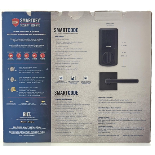 OPEN BOX - Weiser Smartkey Camino Smartcode Touchpad Electronic Deadbolt + Handleset 1704140