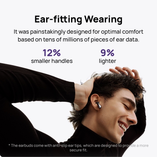 HUAWEI FreeBuds 6 Wireless Earbuds, Ear-fitting Wearing, Dual-driver True Sound, Stable & Clear Calls, Open-fit ANC, 36H Battery Life, IP54