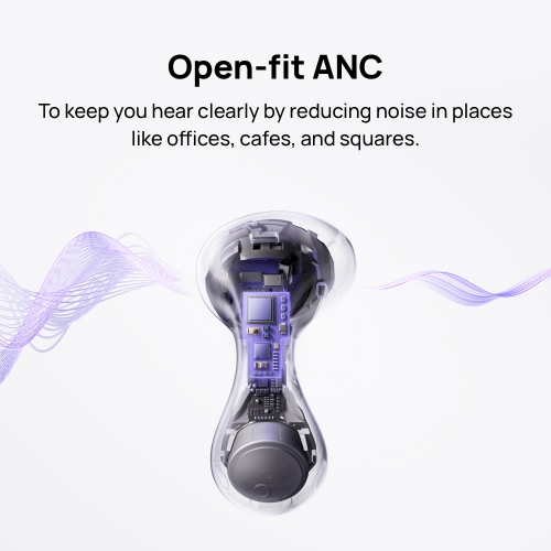 HUAWEI FreeBuds 6 Wireless Earbuds, Ear-fitting Wearing, Dual-driver True Sound, Stable & Clear Calls, Open-fit ANC, 36H Battery Life, IP54
