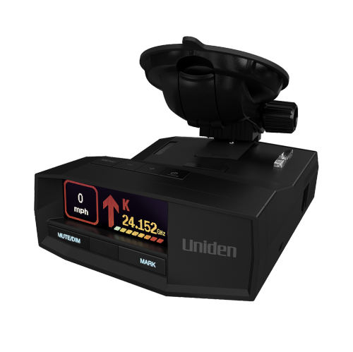 Détecteur de radar R8&nbsp;W d'Uniden – détection laser à double antenne extrêmement longue portée, verrouillage GPS intégré, écran DELO, alertes