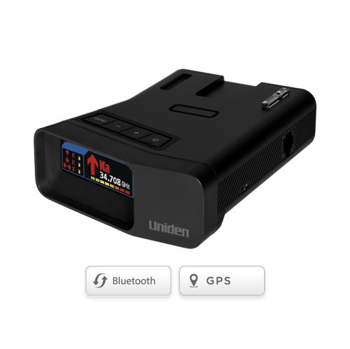 Uniden R7 Radar Detector – Dual Antenna Long Range Detection, Built-In GPS Lockouts, OLED Display, Voice Alerts, Red Light & Speed Camera Warnings –
