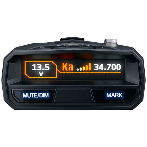 Détecteur de radar R4 d'Uniden - Détection laser à très longue portée, verrouillage GPS intégré, écran DELO, alertes vocales, avertissements de feu