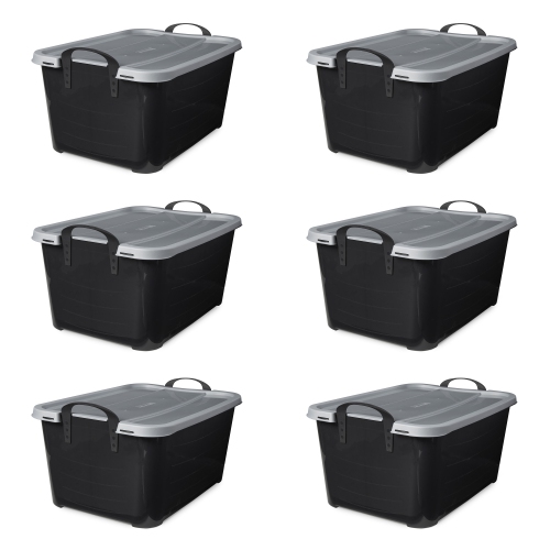 Life Story 55 Quart Stackable Home Organization Lidded Storage Container, 6 Pack