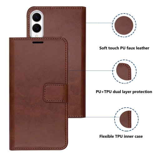 XCRS Flip Wallet PU Leather Cover Pouch with Card Slot, Lanyard Folio Case for Samsung Galaxy S25 Edge 2025