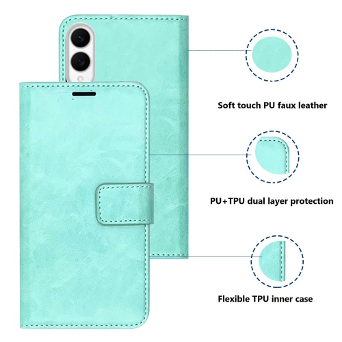 XCRS Flip Wallet PU Leather Cover Pouch with Card Slot, Lanyard Folio Case for Samsung Galaxy S25 Edge 2025