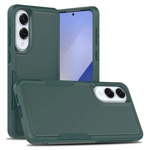 [CS] Étui rigide double couche robuste en caoutchouc avec pare-chocs pour Samsung Galaxy S25 Edge, vert minuit