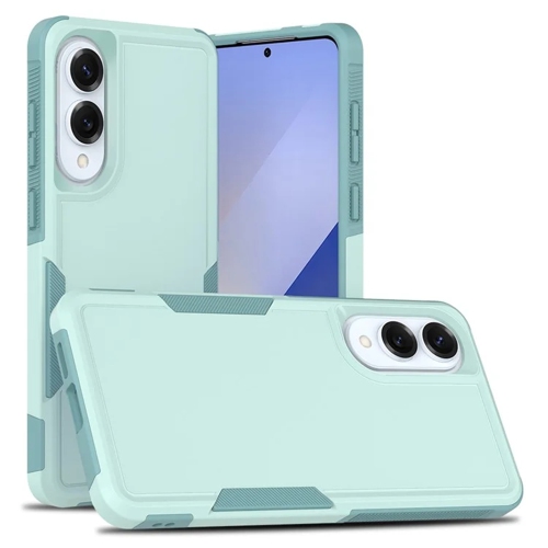 [CS] Dual Layers Heavy Duty Rubber Armor Bumper Hard Case Cover for Samsung Galaxy S25 Edge, Teal