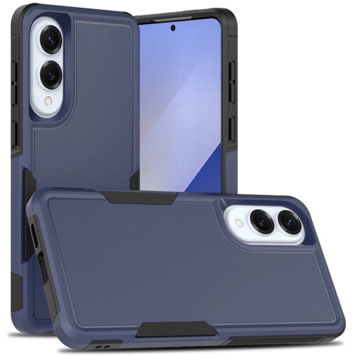 [CS] Dual Layers Heavy Duty Rubber Armor Bumper Hard Case Cover for Samsung Galaxy S25 Edge, Navy