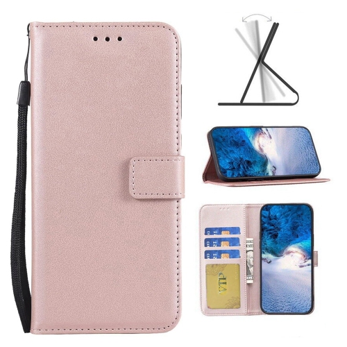 [CS] Magnetic Card Slot Leather Folio Wallet Flip Case Cover for Samsung Galaxy S25 Edge, Rose Gold