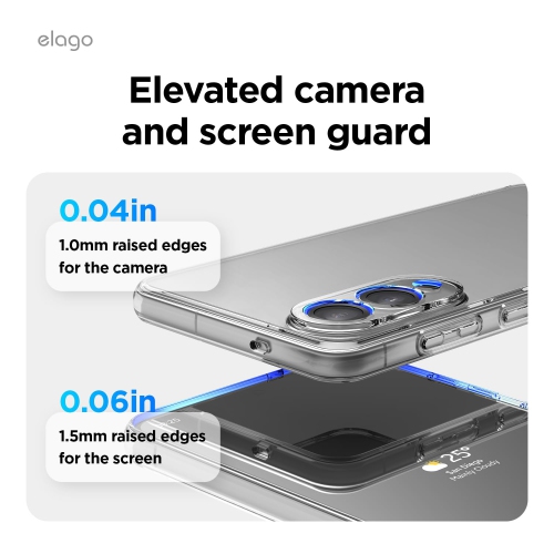 elago Hybrid Clear Case Compatible with Samsung Galaxy S25 Edge, Protective and Precise Cover with PC/TPU Technology, Slim Fit, Shockproof