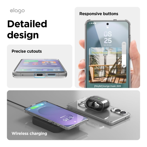 elago Hybrid Clear Case Compatible with Samsung Galaxy S25 Edge, Protective and Precise Cover with PC/TPU Technology, Slim Fit, Shockproof