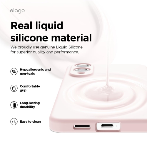 elago Magnetic Silicone Case Compatible with Samsung Galaxy S25 Edge, Slim Fit, Shockproof, Back Camera Protection, Wireless Charging Support,