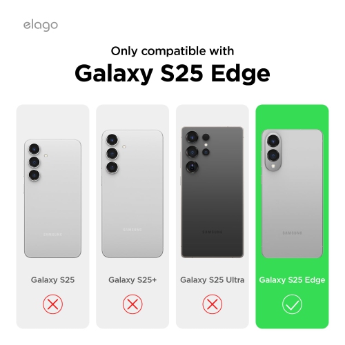 elago Magnetic Silicone Case Compatible with Samsung Galaxy S25 Edge, Slim Fit, Shockproof, Back Camera Protection, Wireless Charging Support,