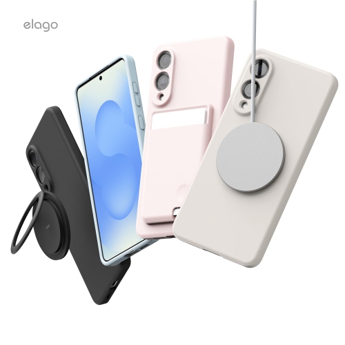 elago Magnetic Silicone Case Compatible with Samsung Galaxy S25 Edge, Slim Fit, Shockproof, Back Camera Protection, Wireless Charging Support,
