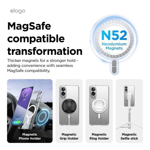 elago Magnetic Hybrid Case Compatible with Samsung Galaxy S25 Edge, Strong Magnetism for Wireless Charging, Protective Cover with PC/TPU, Slim Fit,