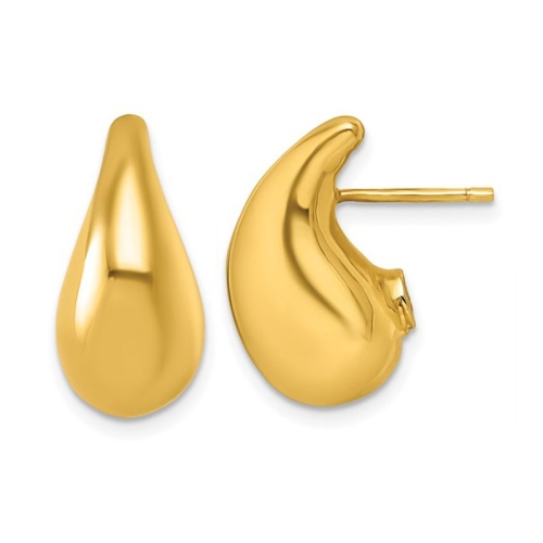 Pendants d'oreilles en forme de goutte, or jaune 14 K, polis