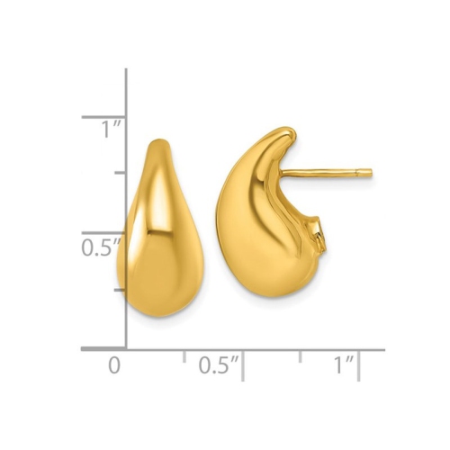 Pendants d'oreilles en forme de goutte, or jaune 14 K, polis