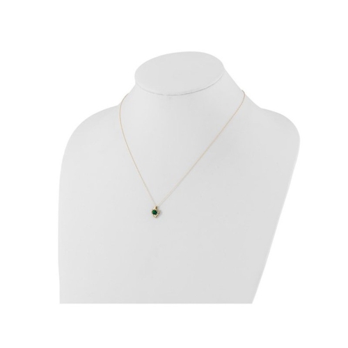 2/5 Carat Lab-Created Emerald Heart Pendant Necklace in 10K Yellow Gold with Chain