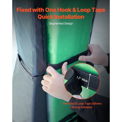 VEVOR 64" Tall Basketball Pole Pad, 2" Thick Heavy Duty Wrap Around Pole Padding, Fits 6x6 - 7x7 inch Diameter Square Pole,All-weather Waterproof