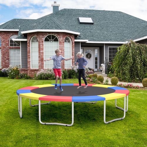 Gymax 8FT Trampoline Replacement Safety Pad Universal Trampoline Cover Multi-color