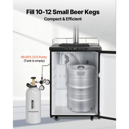 VEVOR CO2 Tank, 10 lbs New Aluminum Alloy Cylinder, CO2 Air Tank with Light Spray Coating, CGA320 Valve,Handle & Adjustable Pressure,DOT Approved