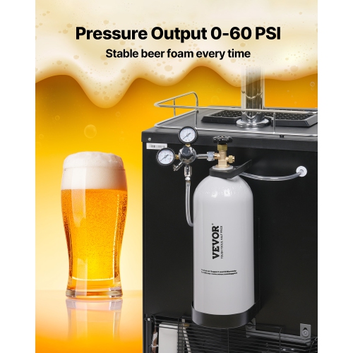 VEVOR CO2 Tank, 10 lbs New Aluminum Alloy Cylinder, CO2 Air Tank with Light Spray Coating, CGA320 Valve,Handle & Adjustable Pressure,DOT Approved