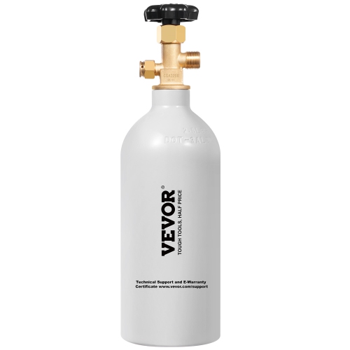 VEVOR CO2 Tank, 2.5 lbs New Aluminum Alloy Cylinder, CO2 Air Tank with Light Gray Spray Coating, CGA320 Valve & Adjustable Pressure, DOT Approved