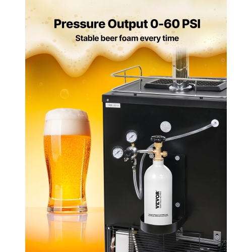 VEVOR CO2 Tank, 2.5 lbs New Aluminum Alloy Cylinder, CO2 Air Tank with Light Gray Spray Coating, CGA320 Valve & Adjustable Pressure, DOT Approved
