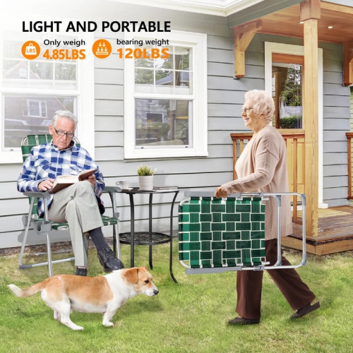 Karl Home Aluminum Folding Beach Chair(Set Of 2)Green