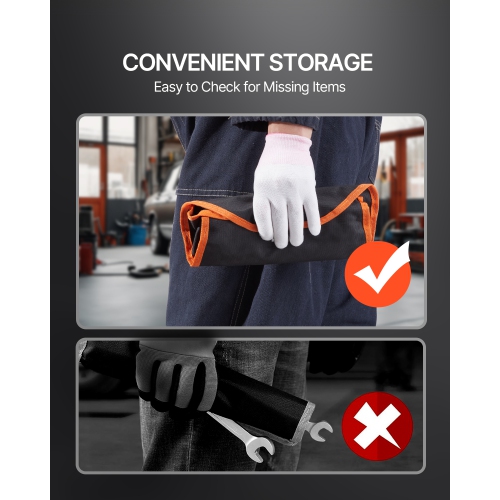 VEVOR 8-piece Flex-Head Ratcheting Wrench Set, with Roll-up Pouch, Cr-V Steel Flexible Ratcheting Wrench Set SAE 5/16" to 3/4", Ideal for General