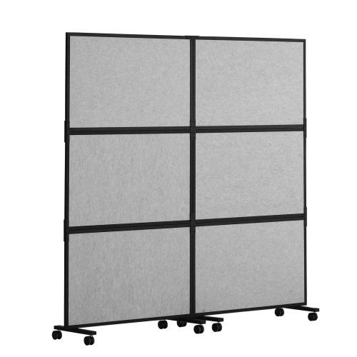 VEVOR 2 Panel Office Divider, Office Partition, Freestanding Office Divider Wall Partition & Privacy Divider Reduce Noise and Room Separation, Light