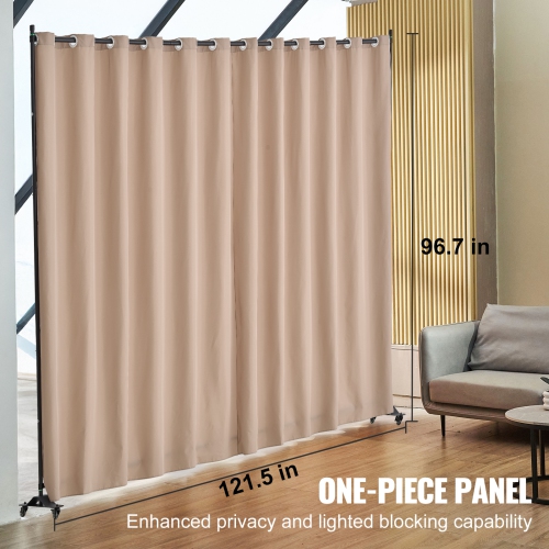 VEVOR Room Divider, Portable Panel Room Divider with Wheels Curtain Divider Stand, Freestanding Room Divider Privacy Screen for Office, Bedroom,