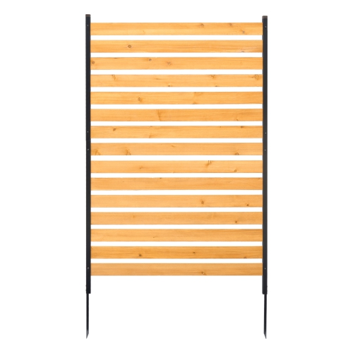 VEVOR 39" W x 61" L Wood Privacy Fence, 1-Panel Air Conditioner Fence Screen, Pool Equipment Enclosure with Metal Stakes, Easy DIY Installation,
