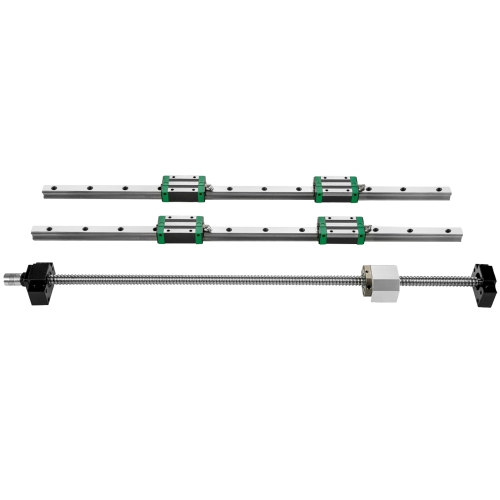 VEVOR 2PCS Linear Guide Rail, HGR20-1000mm Linear Slide Rail + 1Pcs RM1605-1000mm Ballscrew with BF12/BK12 Kit, Coupling, Slide Blocks Linear Guide