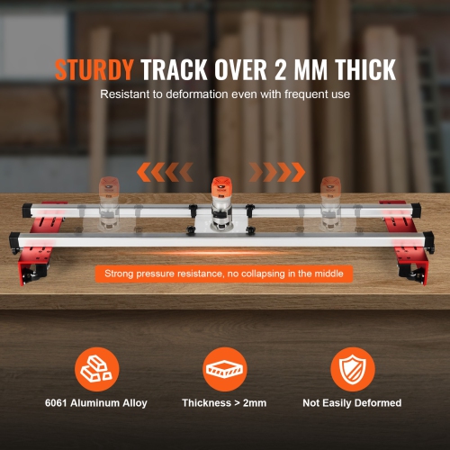 VEVOR 60 inches Router Sled, Portable and Adjustable Slab Flattening Jig DIY Woodworking Router Sled for Flattening Slabs for Wood Flattening, Home