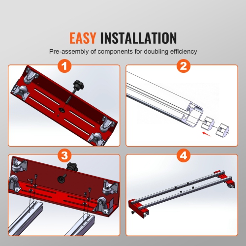 VEVOR 60 inches Router Sled, Portable and Adjustable Slab Flattening Jig DIY Woodworking Router Sled for Flattening Slabs for Wood Flattening, Home