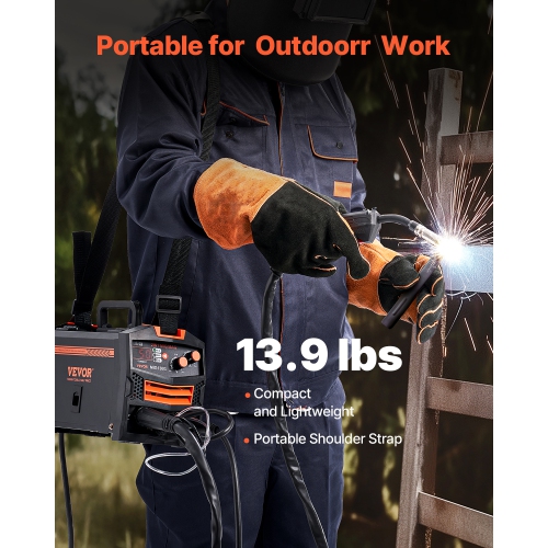 VEVOR 130A Synergic Mig Welding Machine, 2-in-1 Gas MIG/Gasless Flux Core MIG Multi-Process Welder Machine, 110V Mig Welder with IGBT Inverter