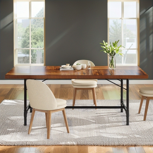 Table de conférence de 6 pi, rectangulaire rustique 70,8&nbsp;po larg. X 35,4&nbsp;po prof., table de conférence moderne pour salle de conférence