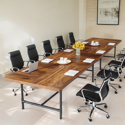 Table de conférence de 6 pi, rectangulaire rustique 70,8&nbsp;po larg. X 35,4&nbsp;po prof., table de conférence moderne pour salle de conférence